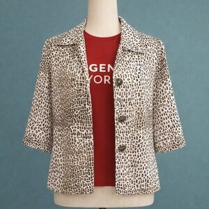 1-Pendleton linen and rayon animal print leopard jacket- M